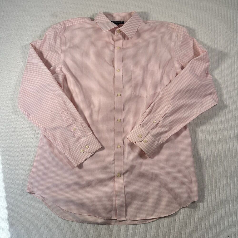Banana Republic Mens XL Pink Gingham Button Down Shirt Long Sleeve